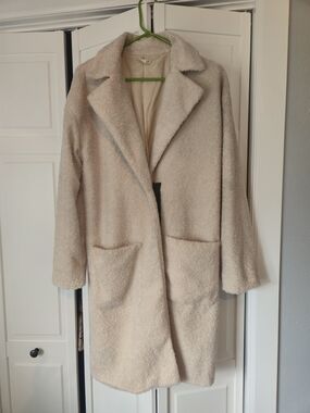 Women's Cream Teddy Coat - Cozy Oversized Jacket